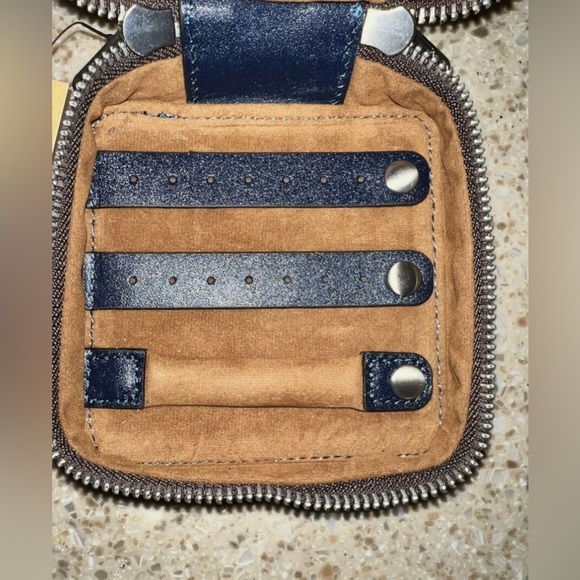 PATRICIA NASH Jewelry Case Camogli Square Leather Folklore Blue Pattern NWT - Picture 6 of 10